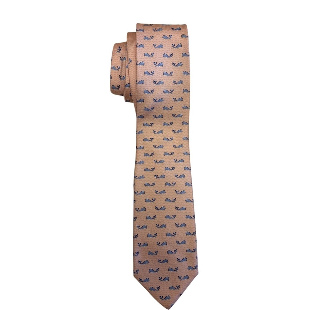 Tommy Hilfiger Necktie Pink with Blue Whale Print
